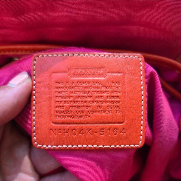 Coach Y2K Signature Quilted Drawstring Coral Mini Vintage Backpack. #5164 - Picture 12 of 13